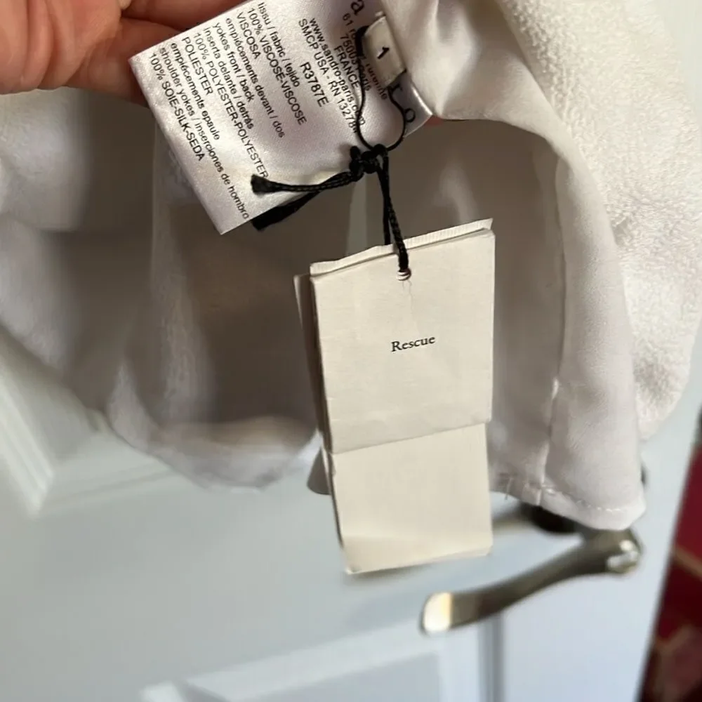 Sandro Dress - NEW With Tags - Size 1 - Brand New - White & Black Knee Length - Picture 3 of 5